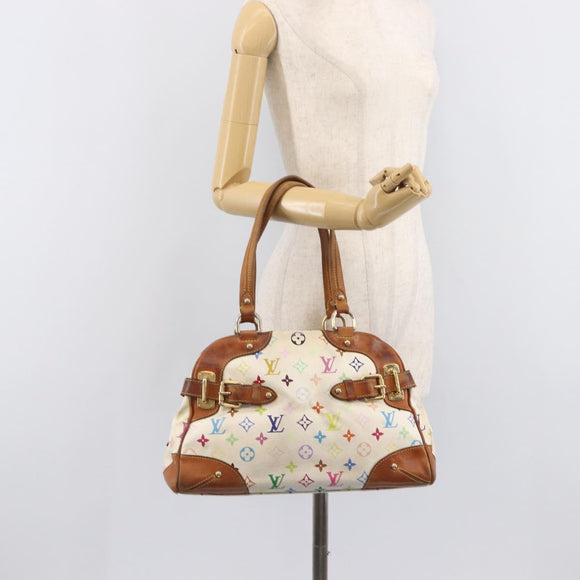 LOUIS VUITTON Monogram Multicolor Claudia Hand Bag White M40193 LV Auth 209541