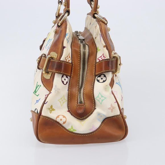 LOUIS VUITTON Monogram Multicolor Claudia Hand Bag White M40193 LV Auth 209541