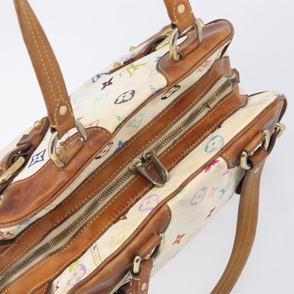 LOUIS VUITTON Monogram Multicolor Claudia Hand Bag White M40193 LV Auth 209541