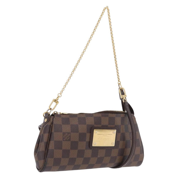 LOUIS VUITTON Damier Ebene Eva Shoulder Bag N55213 LV Auth 209542