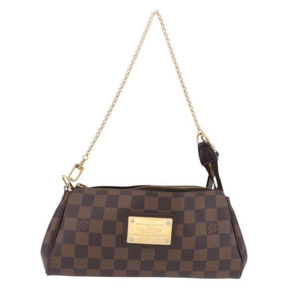 LOUIS VUITTON Damier Ebene Eva Shoulder Bag N55213 LV Auth 209542