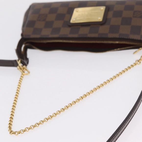 LOUIS VUITTON Damier Ebene Eva Shoulder Bag N55213 LV Auth 209542