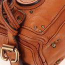 Chloe Paddington Hand Bag Leather Orange Gold Silver Auth 209544V-11