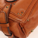 Chloe Paddington Hand Bag Leather Orange Gold Silver Auth 209544V-13