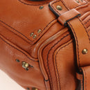 Chloe Paddington Hand Bag Leather Orange Gold Silver Auth 209544V-14