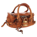 Chloe Paddington Hand Bag Leather Orange Gold Silver Auth 209544V-1