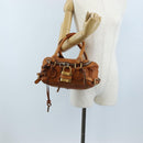 Chloe Paddington Hand Bag Leather Orange Gold Silver Auth 209544V-27