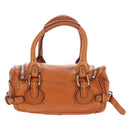 Chloe Paddington Hand Bag Leather Orange Gold Silver Auth 209544V-3