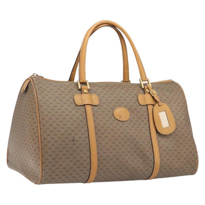 GUCCI Micro GG Supreme Boston Bag PVC Beige Gold 012 067 0027 Auth 209545A