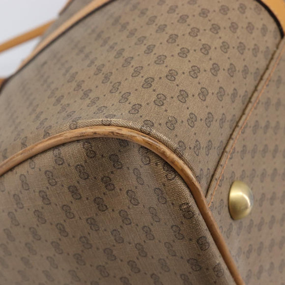 GUCCI Micro GG Supreme Boston Bag PVC Beige Gold 012 067 0027 Auth 209545A