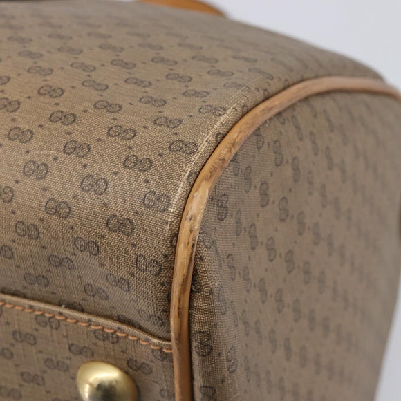 GUCCI Micro GG Supreme Boston Bag PVC Beige Gold 012 067 0027 Auth 209545A
