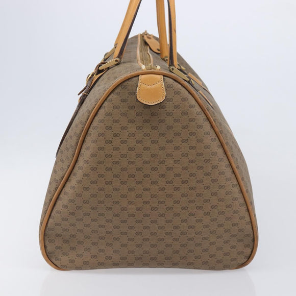 GUCCI Micro GG Supreme Boston Bag PVC Beige Gold 012 067 0027 Auth 209545A