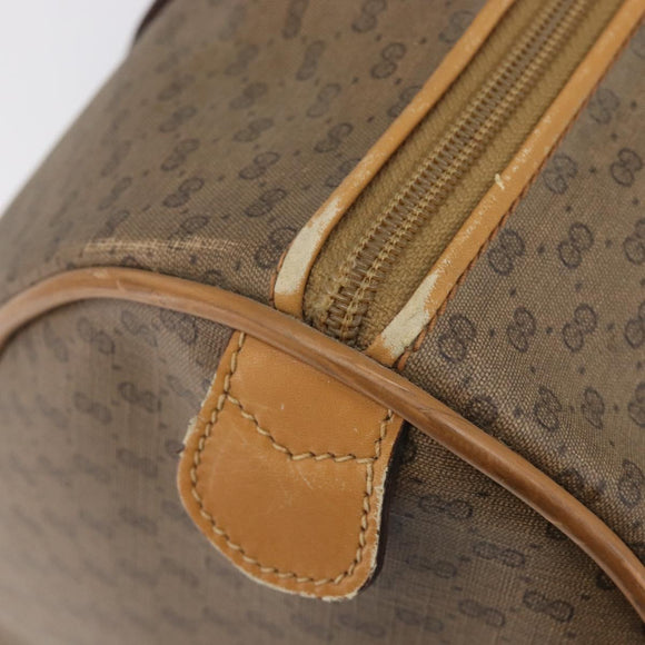 GUCCI Micro GG Supreme Boston Bag PVC Beige Gold 012 067 0027 Auth 209545A