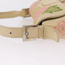 FENDI Mamma Baguette Shoulder Bag Leather Beige Silver 2624 Auth 209546SAM-16