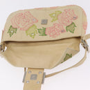 FENDI Mamma Baguette Shoulder Bag Leather Beige Silver 2624 Auth 209546SAM-24