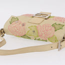 FENDI Mamma Baguette Shoulder Bag Leather Beige Silver 2624 Auth 209546SAM-6