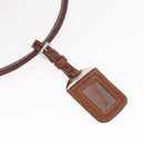 PRADA Tote Bag Leather Brown Silver Auth 209547V-16