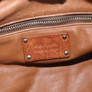 PRADA Tote Bag Leather Brown Silver Auth 209547V-17