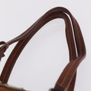 PRADA Tote Bag Leather Brown Silver Auth 209547V-8