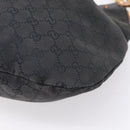 GUCCI GG Canvas Bamboo Shoulder Bag Black 124293 Auth 209550-12