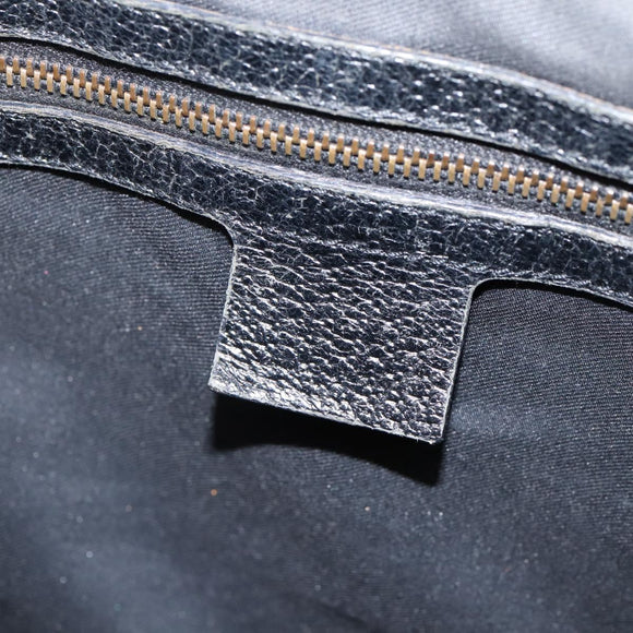 GUCCI GG Canvas Bamboo Shoulder Bag Black 124293 Auth 209550