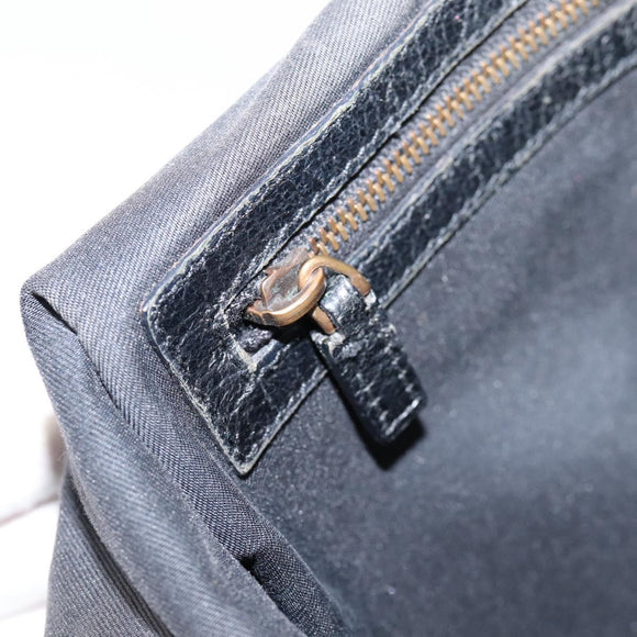 GUCCI GG Canvas Bamboo Shoulder Bag Black 124293 Auth 209550