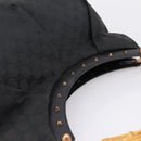 GUCCI GG Canvas Bamboo Shoulder Bag Black 124293 Auth 209550-6