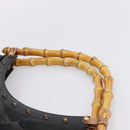 GUCCI GG Canvas Bamboo Shoulder Bag Black 124293 Auth 209550-8