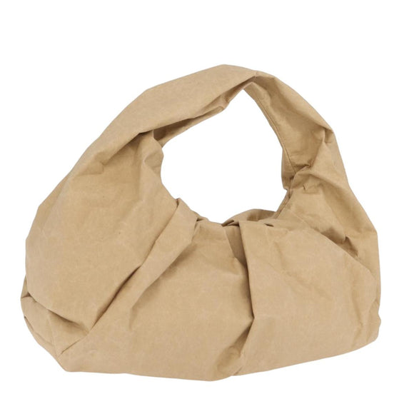 Bottega Veneta Shoulder Bag Paper Leather Beige Auth 209552V