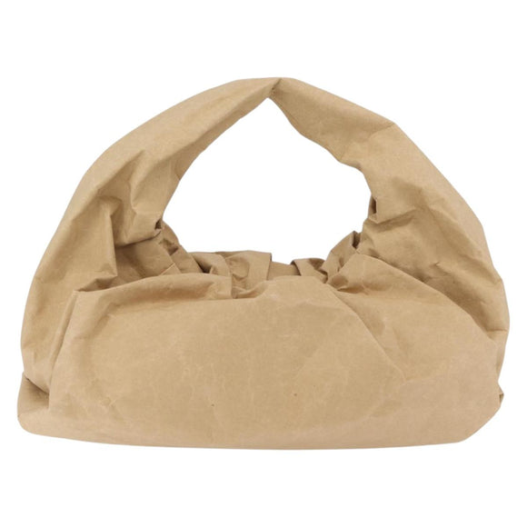 Bottega Veneta Shoulder Bag Paper Leather Beige Auth 209552V