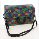 GUCCI GG Psychedelic Boston Bag PVC 2way Multicolor Silver 602619 Auth 209553M-12