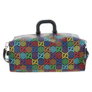 GUCCI GG Psychedelic Boston Bag PVC 2way Multicolor Silver 602619 Auth 209553M-2