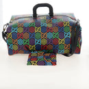 GUCCI GG Psychedelic Boston Bag PVC 2way Multicolor Silver 602619 Auth 209553M-30