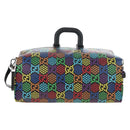 GUCCI GG Psychedelic Boston Bag PVC 2way Multicolor Silver 602619 Auth 209553M-3