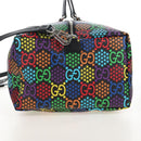 GUCCI GG Psychedelic Boston Bag PVC 2way Multicolor Silver 602619 Auth 209553M-4