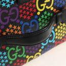 GUCCI GG Psychedelic Boston Bag PVC 2way Multicolor Silver 602619 Auth 209553M-6