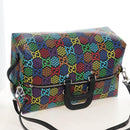 GUCCI GG Psychedelic Boston Bag PVC 2way Multicolor Silver 602619 Auth 209553M-8