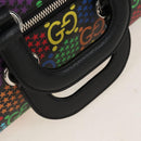 GUCCI GG Psychedelic Boston Bag PVC 2way Multicolor Silver 602619 Auth 209553M-9