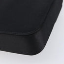 PRADA Hand Bag Satin Black Gold Tone Auth 209561M-13