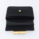 PRADA Hand Bag Satin Black Gold Tone Auth 209561M-19