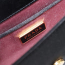 PRADA Hand Bag Satin Black Gold Tone Auth 209561M-17