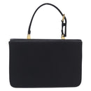 PRADA Hand Bag Satin Black Gold Tone Auth 209561M-3