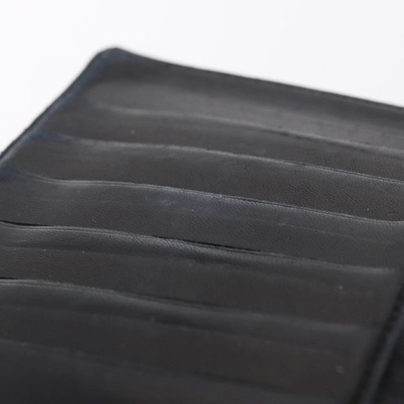 CHANEL Long Wallet Caviar Skin Black Gold Tone CC Auth 209562