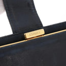 CHANEL Long Wallet Caviar Skin Black Gold Tone CC Auth 209562-23