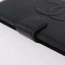CHANEL Long Wallet Caviar Skin Black Gold Tone CC Auth 209562-7