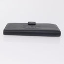 CHANEL Long Wallet Caviar Skin Black Gold Tone CC Auth 209562-8