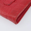 CHANEL Camelia Cigarette Case Lamb Skin Red Silver CC Auth 209563-10