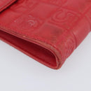 CHANEL Camelia Cigarette Case Lamb Skin Red Silver CC Auth 209563-9
