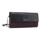 Miu Miu Matelasse Chain Shoulder Bag Leather Bordeaux Silver Auth 209567A-1