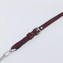 Miu Miu Matelasse Chain Shoulder Bag Leather Bordeaux Silver Auth 209567A-10